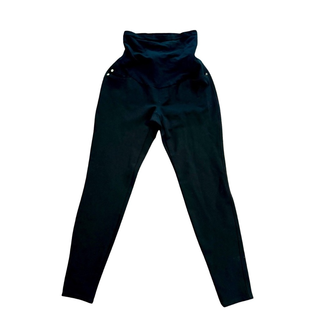 A Pea in the Pod women's black Ponte secret fit belly maternity pants size small